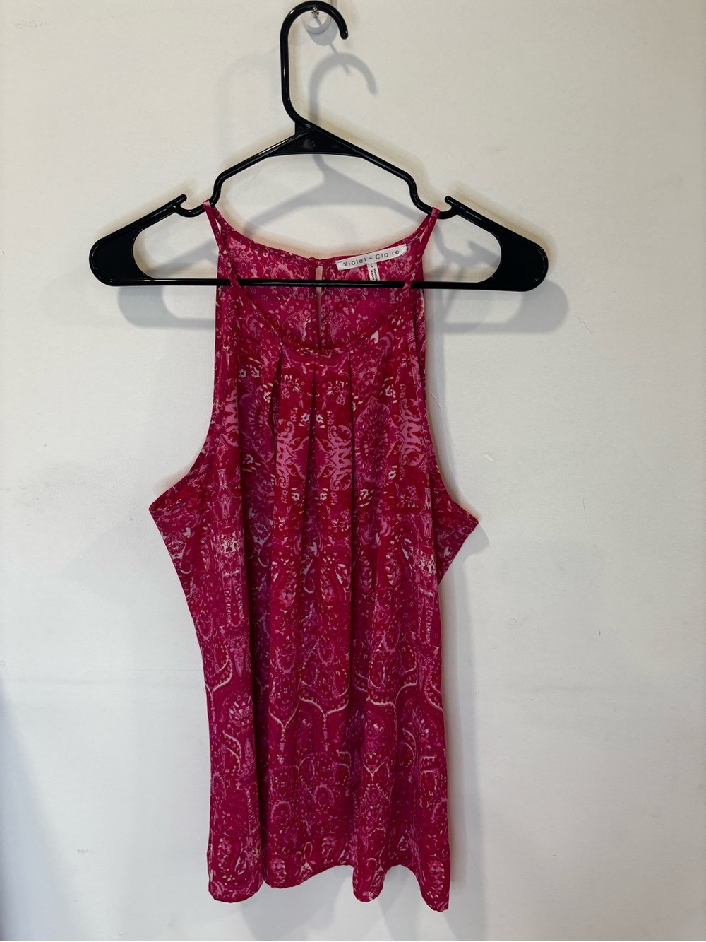 Violet & Claire Magenta Paisley Cami Blouse 2010s Style